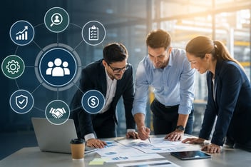 People working on a consulting/hiring plan 