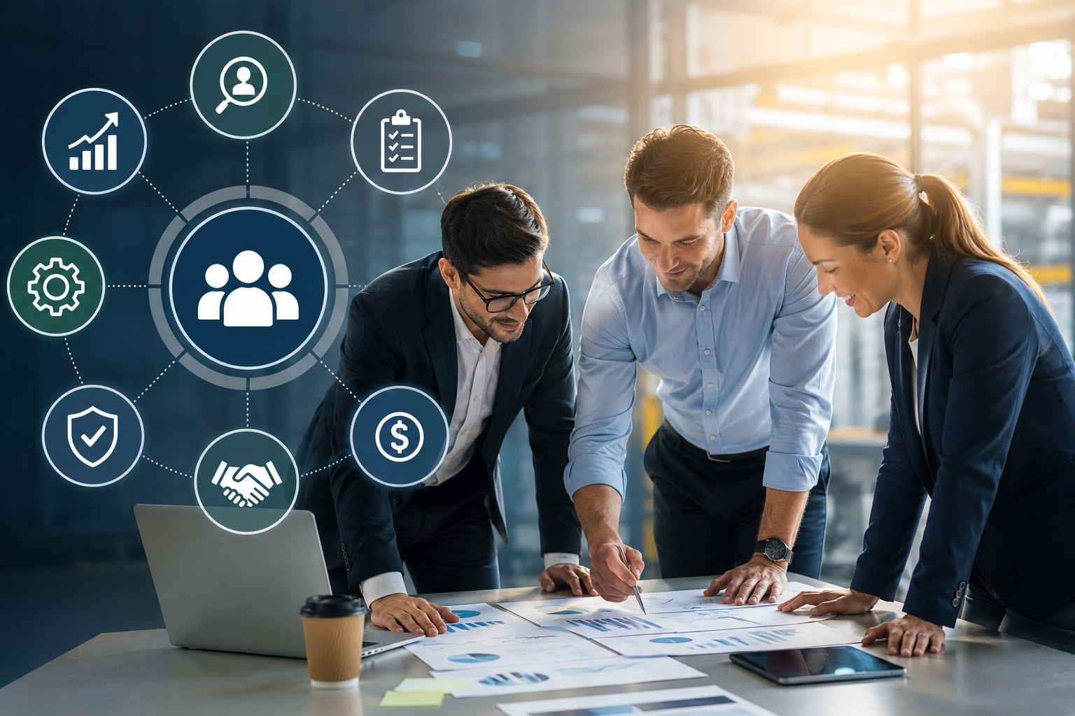 People working on a consulting/hiring plan 
