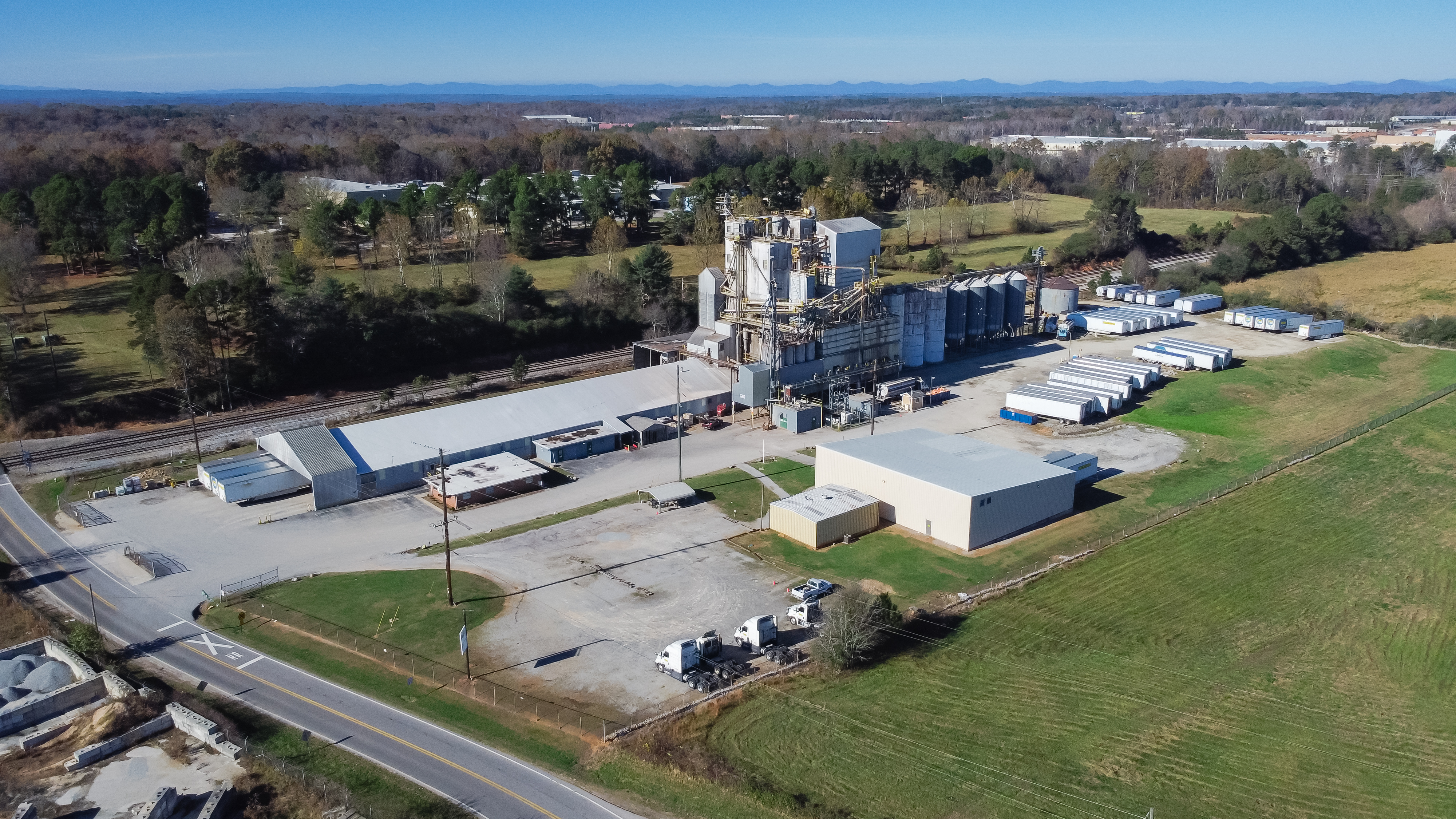 Top view of industrial plant/warehouse in Georgia 